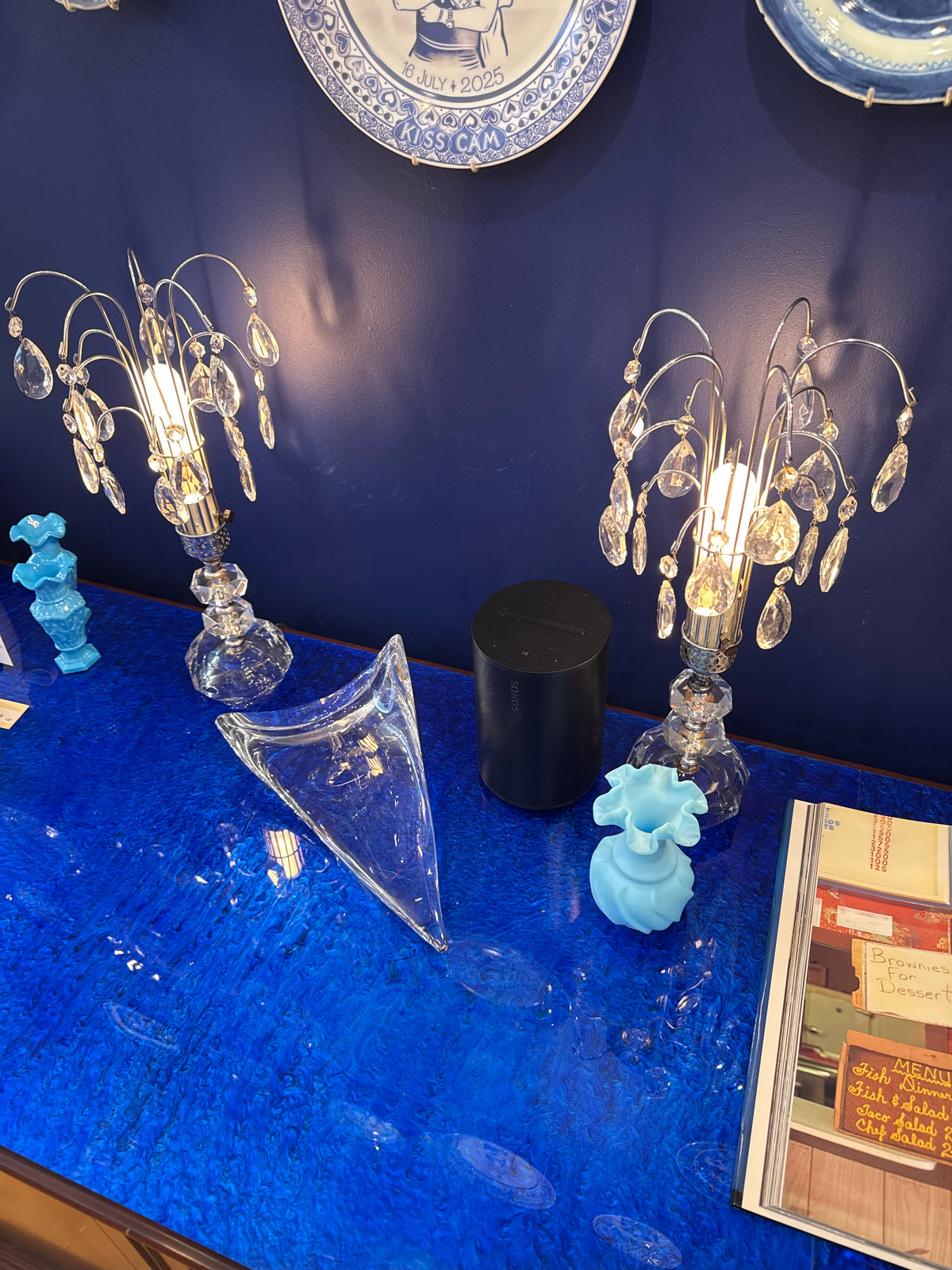 Pair of Crystal Lamps