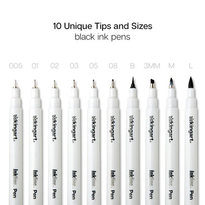 Inkline™ PRO Fine Line Archival Black Ink Pens 10 pc