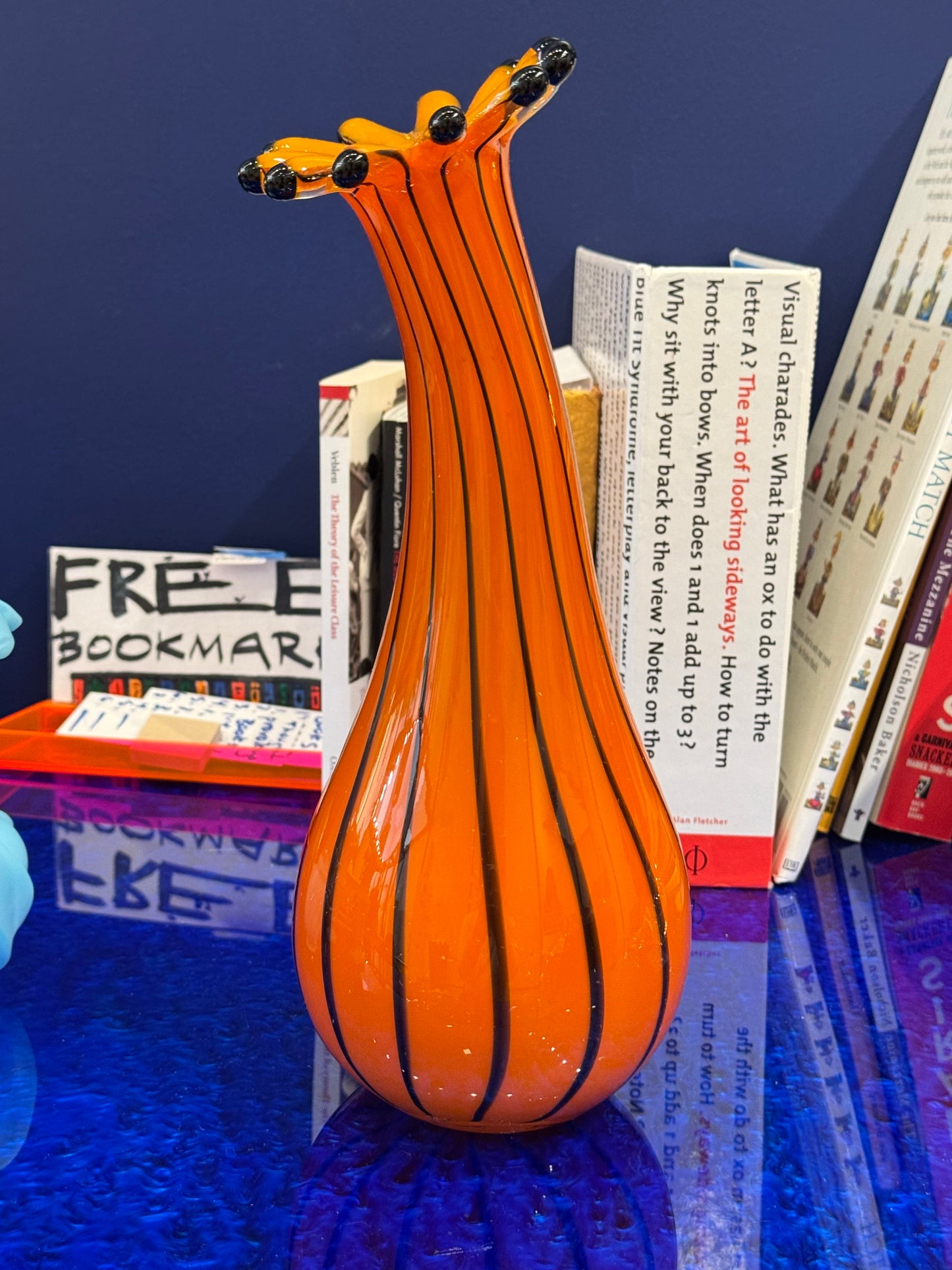 Orange and Black Antique Vase